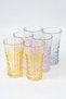 Yasemin Set of 6 Colored Glass Long Soft Drink Glasses 400 ml |   Water Glass Soda Glass Lemonade Glass - 3