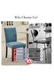Upholstered Parsons Dining Chairs Set of 2, Fabric Dining Room Kitchen Side Chair with Nailhead Trim and Wood Legs - Blue ,No Table - 6
