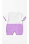 Baby Girl Patterned Short Sleeve Shorts Jumpsuit - 3