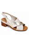 Mila Beige Gold Detailed Genuine Leather Women's Sandals