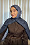 Double-Sided Premium Shawl with Textured Pattern - Navy Blue - 4