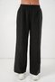 Women's Elastic Waist Wide Leg Pants 1517 - Black - 2