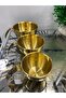 3 Sizes Gold Stainless Steel Measuring Cup Bowl with Handle 200,300,400 ml - 2