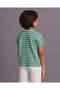 Boys Green Striped Waffle Knitted T-shirt - 3