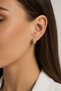 Brass Zircon Stone Hoop Model Gold Color Women's Earrings - 2