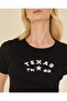 Women Black Graphic Ribbed T-Shirt - 4
