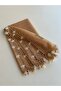 Handcrafted Needlepoint Embroidery Writing in Milk Coffee Color 100X100 cm Plain Yemeni - 3