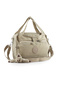 Crinkle Waterproof Lightweight Fabric Women's Multi-Compartment Crossbody Daily Hand Shoulder Messenger Bag Cream 146Z