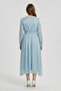 Women Plain Midi Dress, Blue - 2