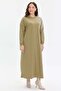 Stone Detailed Comfortable Fit Long Women's Dress - 2