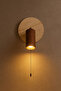 App Walnut Travertine Marble Walnut Wood Wall Sconce Gu10 Bulb Included Modern Lamp with Chain Switch - 3