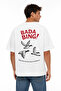 Unisex Women's and Men's Bada Bing Front and Back Printed Oversize Thick Fabric Relaxed Cut Cotton T-Shirt
