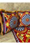 Napoli̇ Series, Gold Fringed Suede Cushion Cover 43X43 cm (Double-Sided Printed) - 3