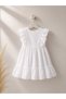 Cotton Brode Fabric Girls' Casual Lace Ruffle Sleeve Girls' Dress