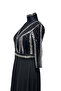 Linear Sequin Embroidered V-Neck Evening Dress - 3