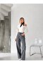 Belted Striped Snow Black Palazzo Jeans/Denim Pants - 3