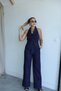 Halter Yaka Denim Tulum - 2