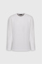 Men's Ecru Cotton Slim Fit Crew Neck Jacquard Stretch T-Shirt - 6
