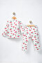 Baby Girl Pajama Set Patterned 100% Cotton Long Sleeve Top and Bottom Set - 6