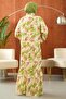 Dusty Rose Half-Buttoned Sleeves Elastic Skirt Layered Viscose Dress - 5