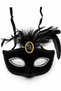 Venetian Mask with Velvet Feathers and Stones Black Halloween Halloween Party Accessory - 5