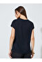 Black Plain Button Placket T-Shirt - 4