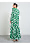 Green Floral Print Maxi Jalabiya with Embellishment - 4