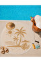 Round Beach Towel 150 cm Minimal Palm Pattern Printed Beach Towel - 3