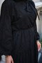 Women's Collar Tie Detailed Waist Tie Dress Black - 6
