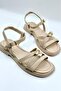 Gold Buckle Detailed Daily Comfortable Women's Sandals Beige (14) - 3