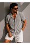 Men's Linen-Look Muslin Short Sleeve Shirt 100% Cotton - 4