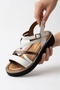 9688 Women's Bronze Detailed Thin Cross-Strap Sandals - Women's Casual Stylish Sports Sandals - 3