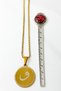 Gold Color Inshirah and Vav Letter Written Double Sided 60 cm Twisted Chain Stainless Steel Necklace - 4
