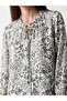 Tie-Neck Floral Blouse (S6) - 3
