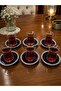 Tea Set Golden Style 6 Person's Dark Blue Tea Set Cups Krosno Kristaldie - 2