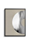 Metallic Split Circle Islamic Wall Art | Framed Canvas Print with Silver Foil Embossed | Luxury Modern Decor for Living Room, Bedroom, Office & Gift (Set of 2) - 3