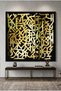 Luxury Gold Abstract Geometric Wall Art | Framed Canvas Print with Gold Foil Embossed | Luxury Modern Decor for Living Room, Bedroom, Office & Gift