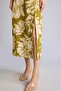 Regular Fit Heart Neckline Floral Linen Blend Strappy Midi Light Khaki Dress H8432Ax26Sm - 5