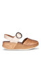 Well Foot 26064 Beige-Tan Genuine Leather Women's Sandals - 2