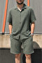 Male, Apash Collar, Summer, 100% Cotton, Muslin Weaving, Top-Down Suit G14-303 - 4