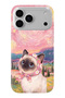 iPhone 18 Pro Compatible Van Gogh Themed Cat Pattern Transparent Phone Case