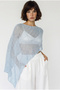 Women's Baby Blue Openwork Knitwear Asymmetrical Cut Pareo Tp261002 60286366 - 3
