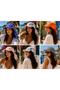 Women's Safari Tie-Back Hair Bandana, Visor Hat, Trendy Summer Beach Bandana - 5