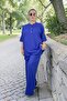 Haki̇m Collar Front Half Buttoned Tunic Elastic Waist Pocketed Pants Summer Viscoso Fabric Plus Size Two-Piece Suit - 2