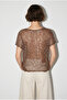 Women's Mink Sequin Detailed Mesh Oversize Blouse 4248 60286308 - 7