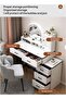 Modern Minimalist Dressing Table for Bedroom with LED Mirror and Drawer Storage - 5