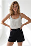 Women's Black Ring Accessory Striped Muslin Bell Blouse Blz-19002958 - 3