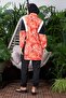 Triangle patterned zippered hijab swimsuit - 4