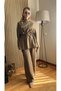 Vega Premium Tnsl Fabric Gold Accessory Detailed Stylish Double Suit - Hijab Compatible Pantsuit - 3