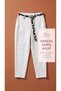 Plus Size Elastic Waist Belted Pocketed Lycra Mom Women's Trousers - 2